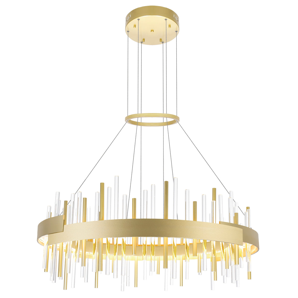 Millipede Chandeliers Satin Gold Integrated LED