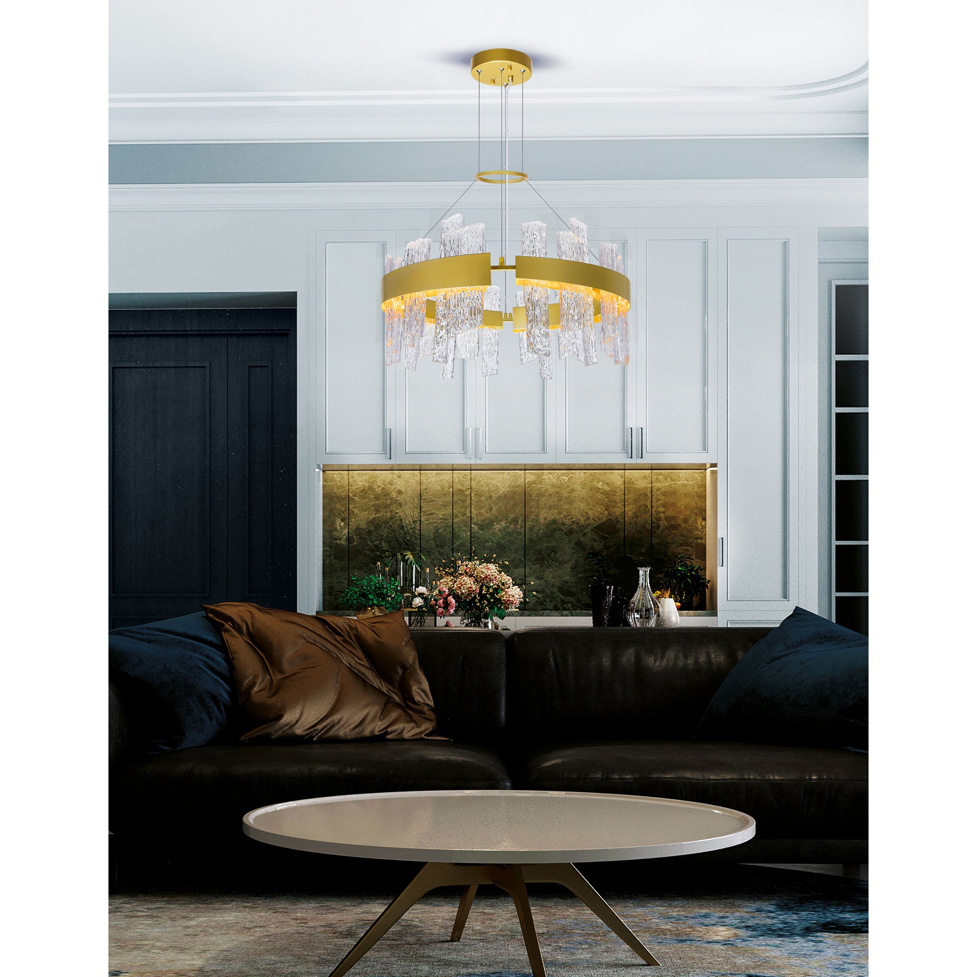 Guadiana Chandeliers LED Satin Gold 24in