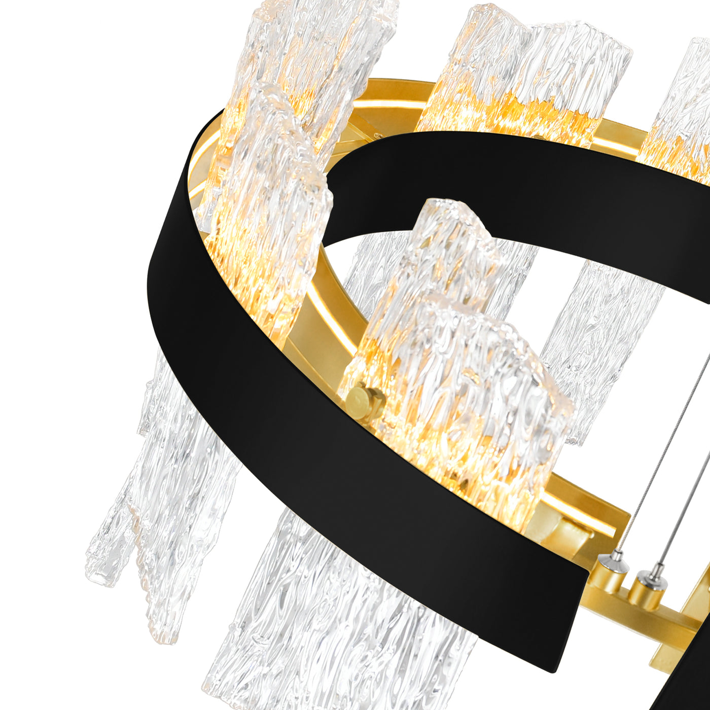 Guadiana Chandeliers 32in Black Satin Gold