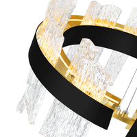 Guadiana Chandeliers 32in Black Satin Gold