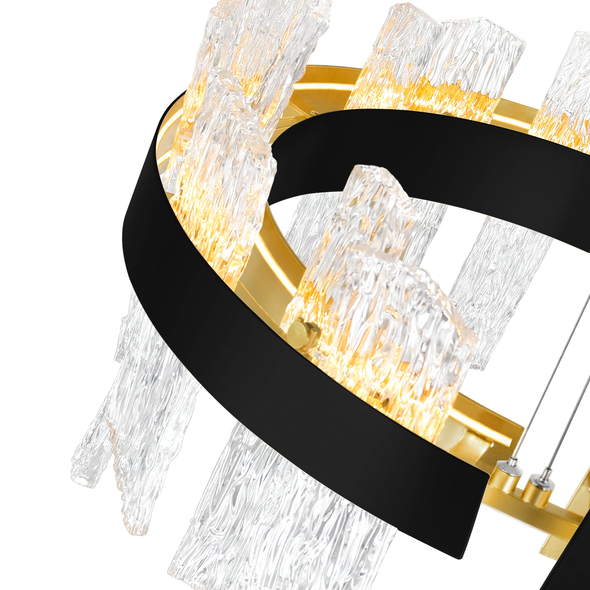 Guadiana Chandeliers 32in Black Satin Gold