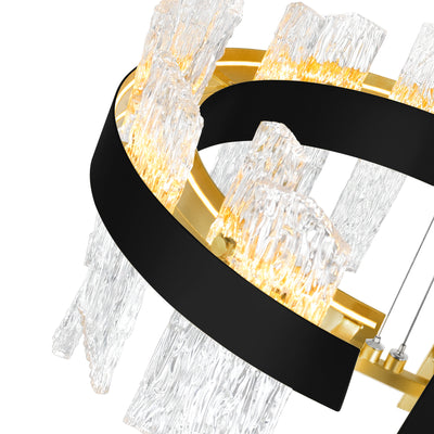 Guadiana Chandeliers 32in Black Satin Gold