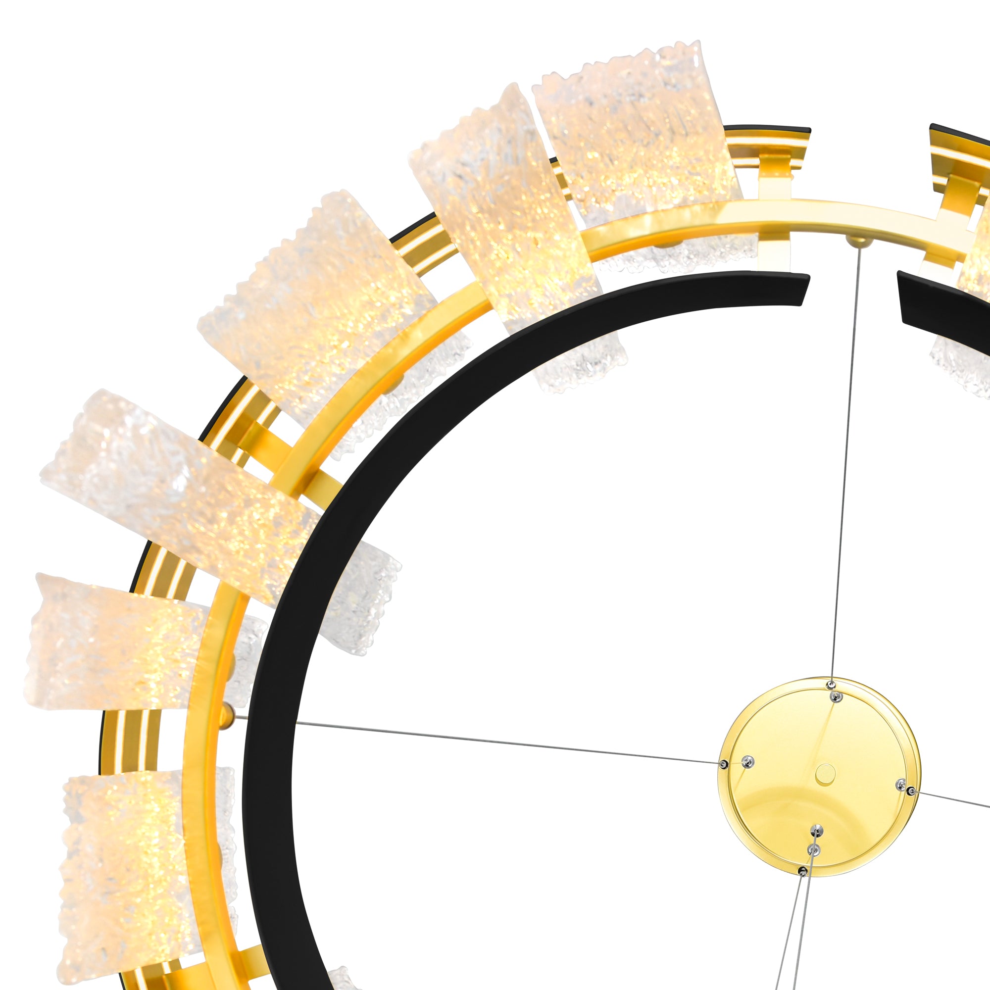 Guadiana Chandeliers 32in Black Satin Gold