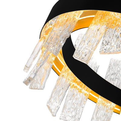 Guadiana Chandeliers 32in Black Satin Gold
