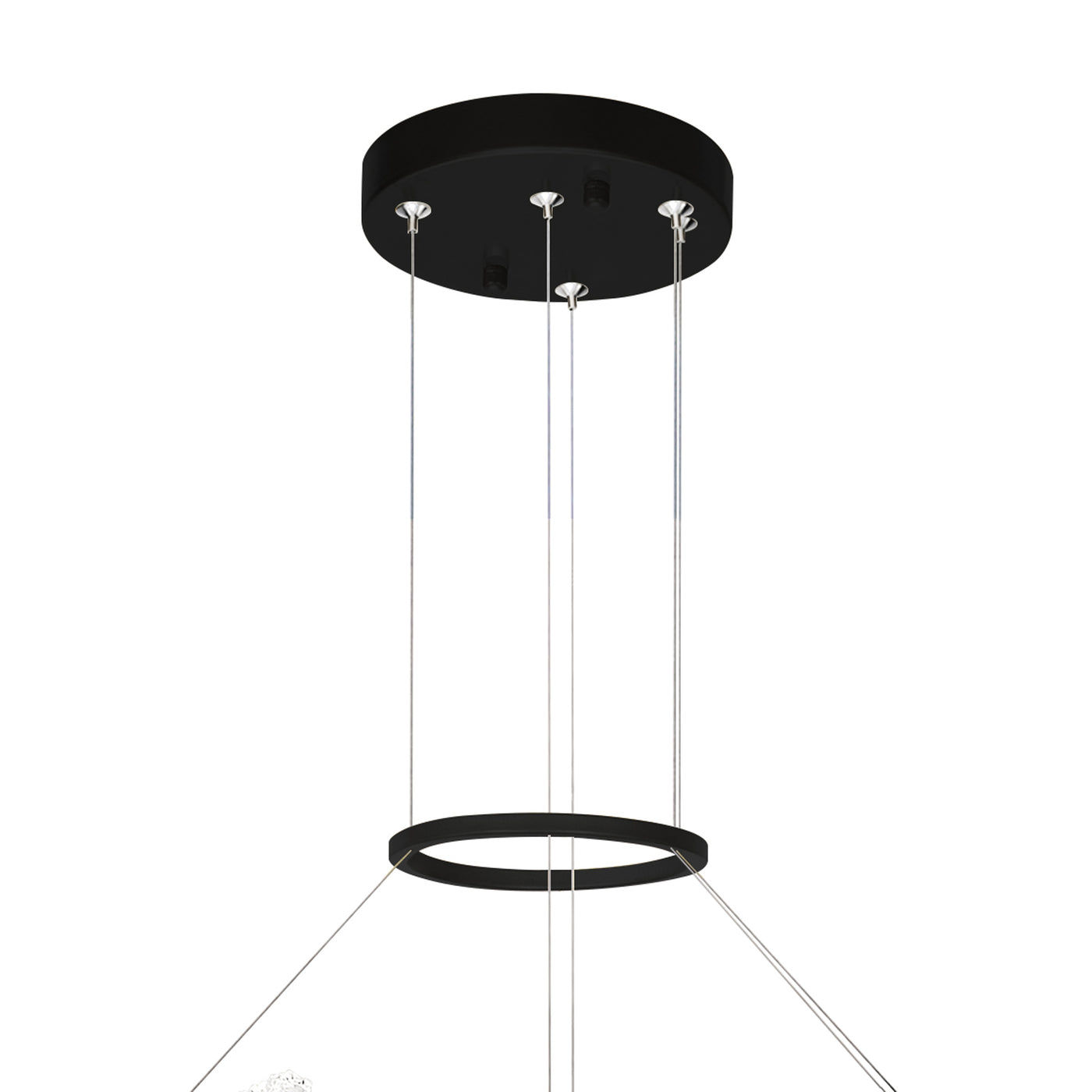 Guadiana Chandeliers 32in Black Satin Gold