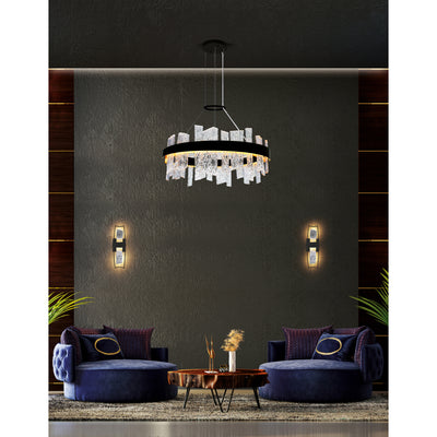 Guadiana Chandeliers 32in Black Satin Gold