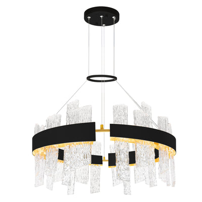 Guadiana Chandeliers 32in Black Satin Gold