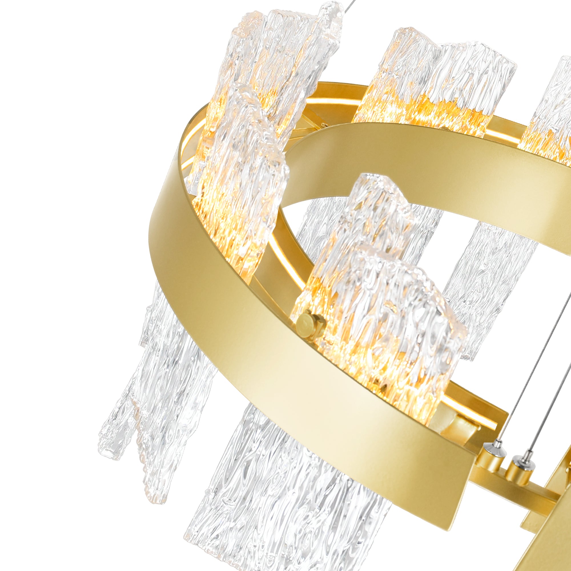 Guadiana Chandeliers Satin Gold Glass Panels
