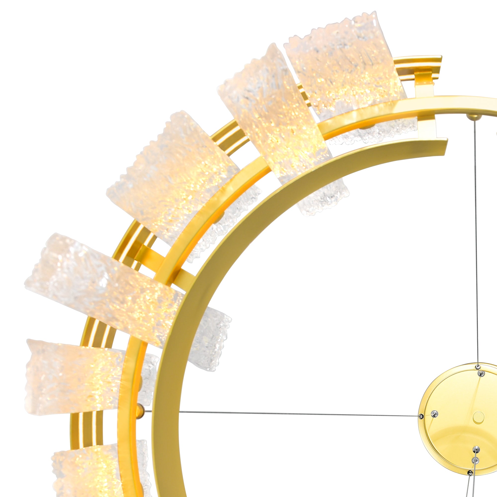 Guadiana Chandeliers Satin Gold Glass Panels