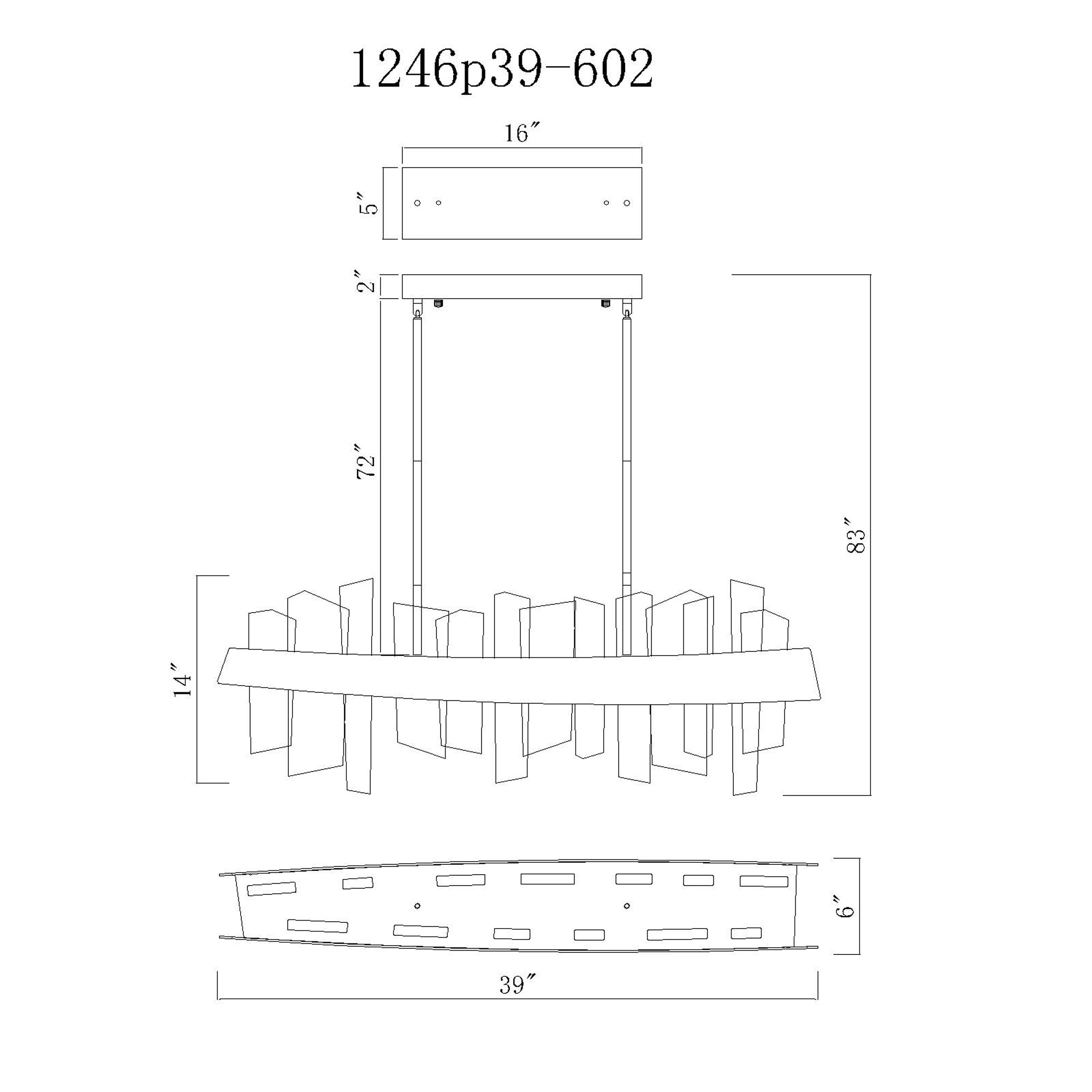 Guadiana Chandeliers Satin Gold 39in LED