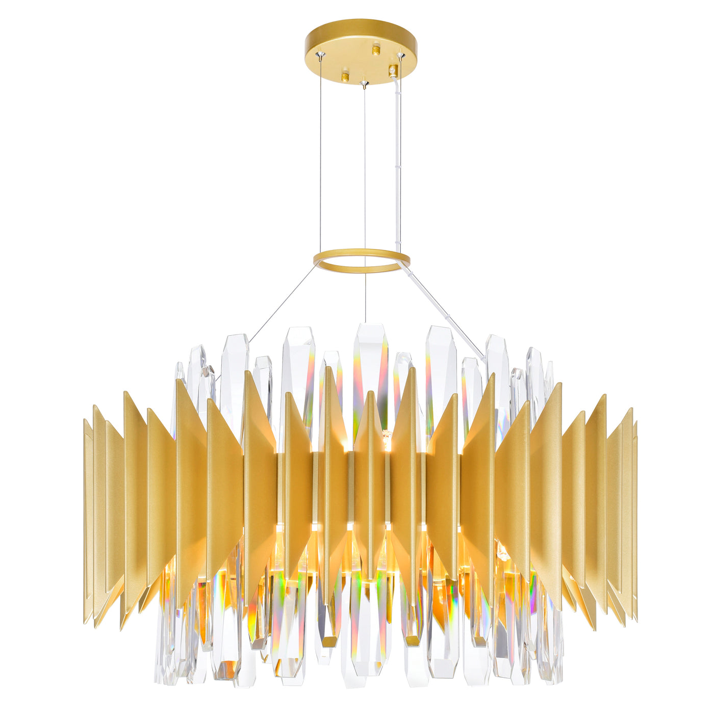 Cityscape Chandeliers Satin Gold 12 Lights