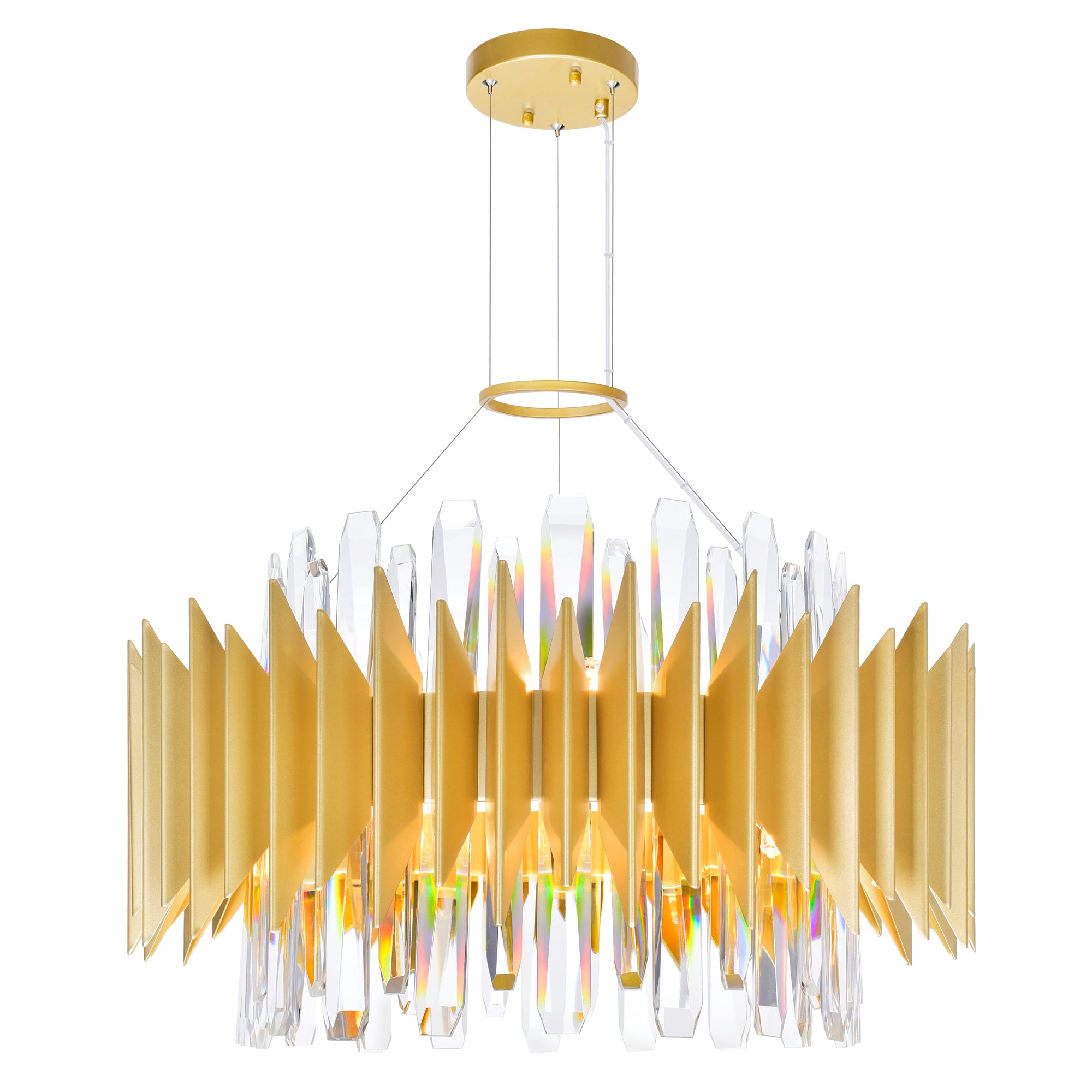 Cityscape Chandeliers Satin Gold 12 Lights