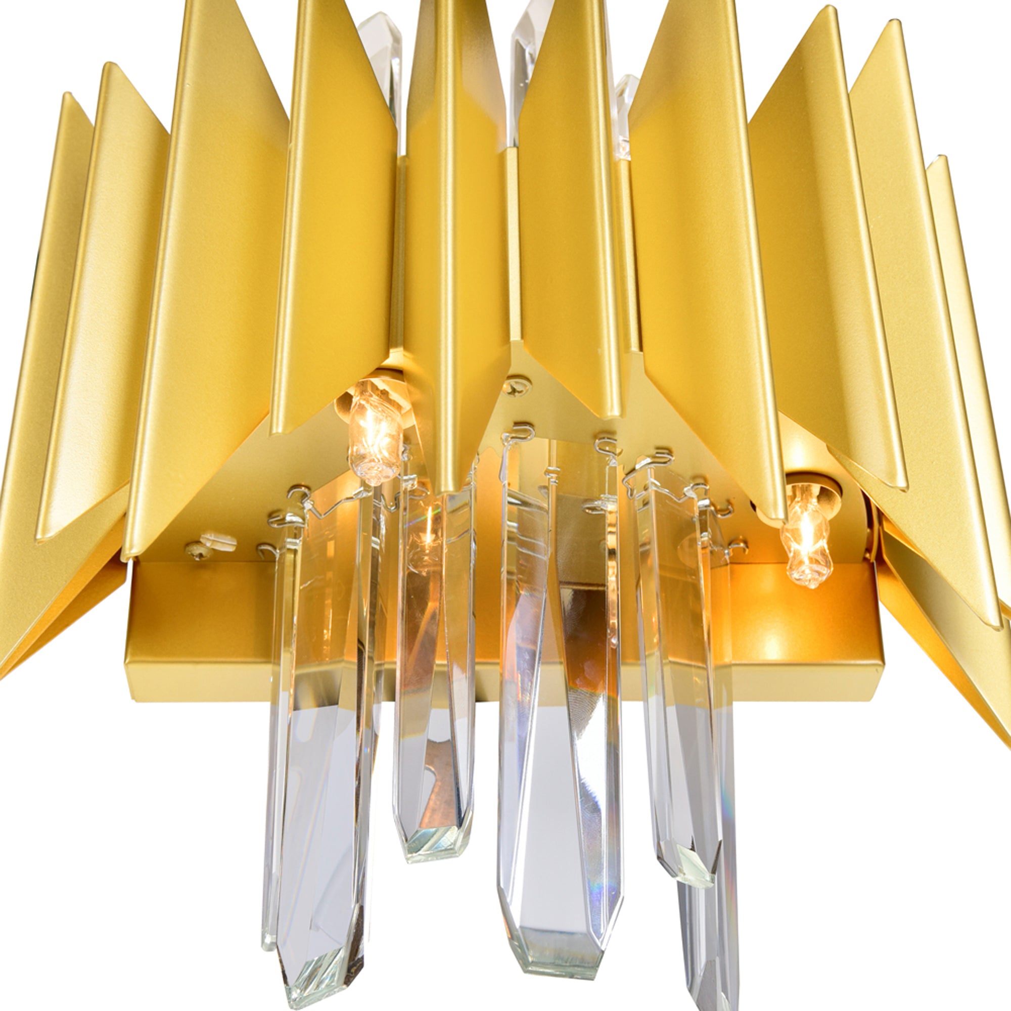 Cityscape Wall Lights 5 Satin Gold Metal
