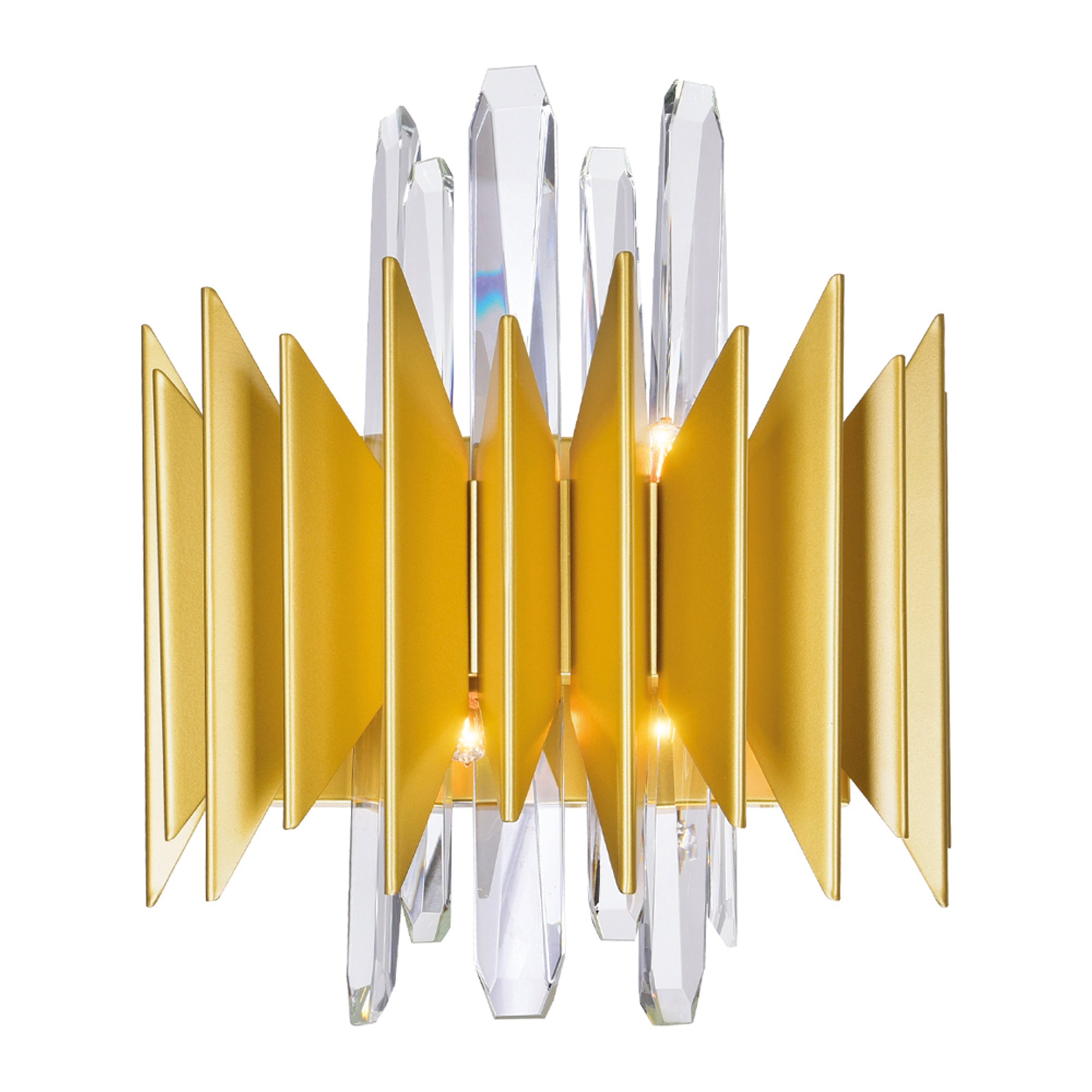 Cityscape Wall Lights 5 Satin Gold Metal