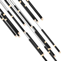 Flute Chandeliers 16-Light Black Finish
