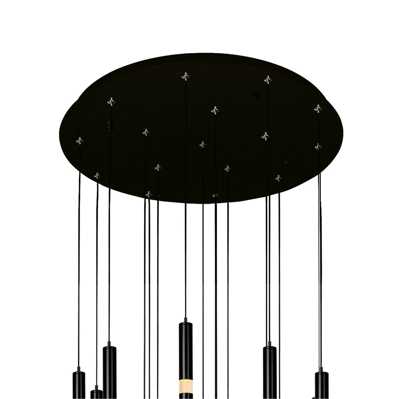 Flute Chandeliers 16-Light Black Finish