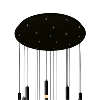 Flute Chandeliers 16-Light Black Finish