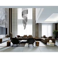 Flute Chandeliers 54 Light Black Integrated LED