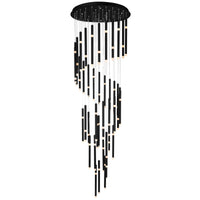 Flute Chandeliers 54 Light Black Integrated LED