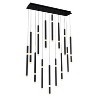 Flute Chandeliers 14 Light Integrated LED Black