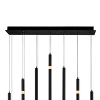 Flute Chandeliers 14 Light Integrated LED Black