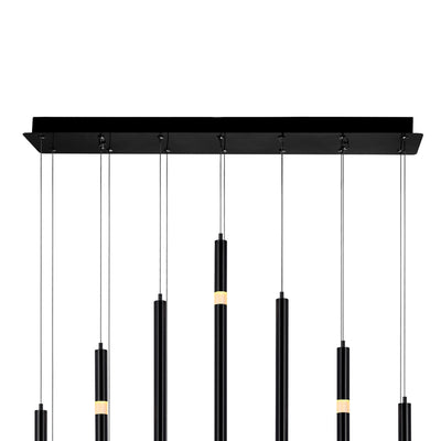 Flute Chandeliers 14 Light Integrated LED Black