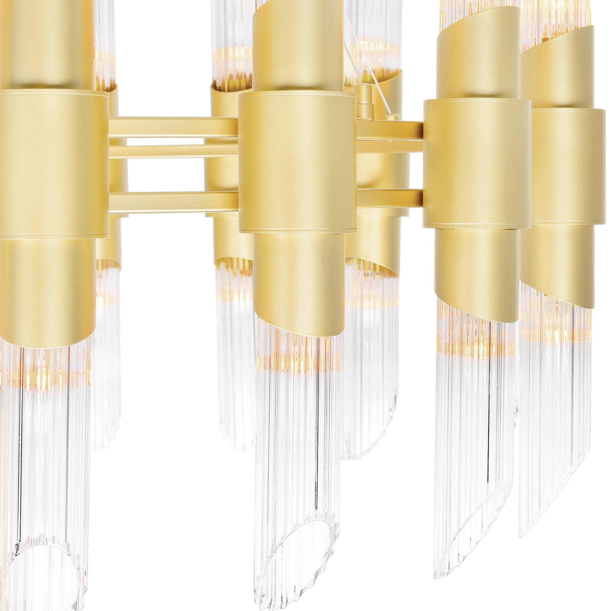 Croissant 32 Light Gold Chandelier Satin Gold Finish