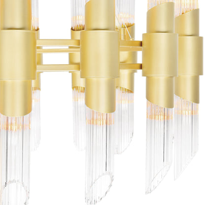Croissant 32 Light Gold Chandelier Satin Gold Finish