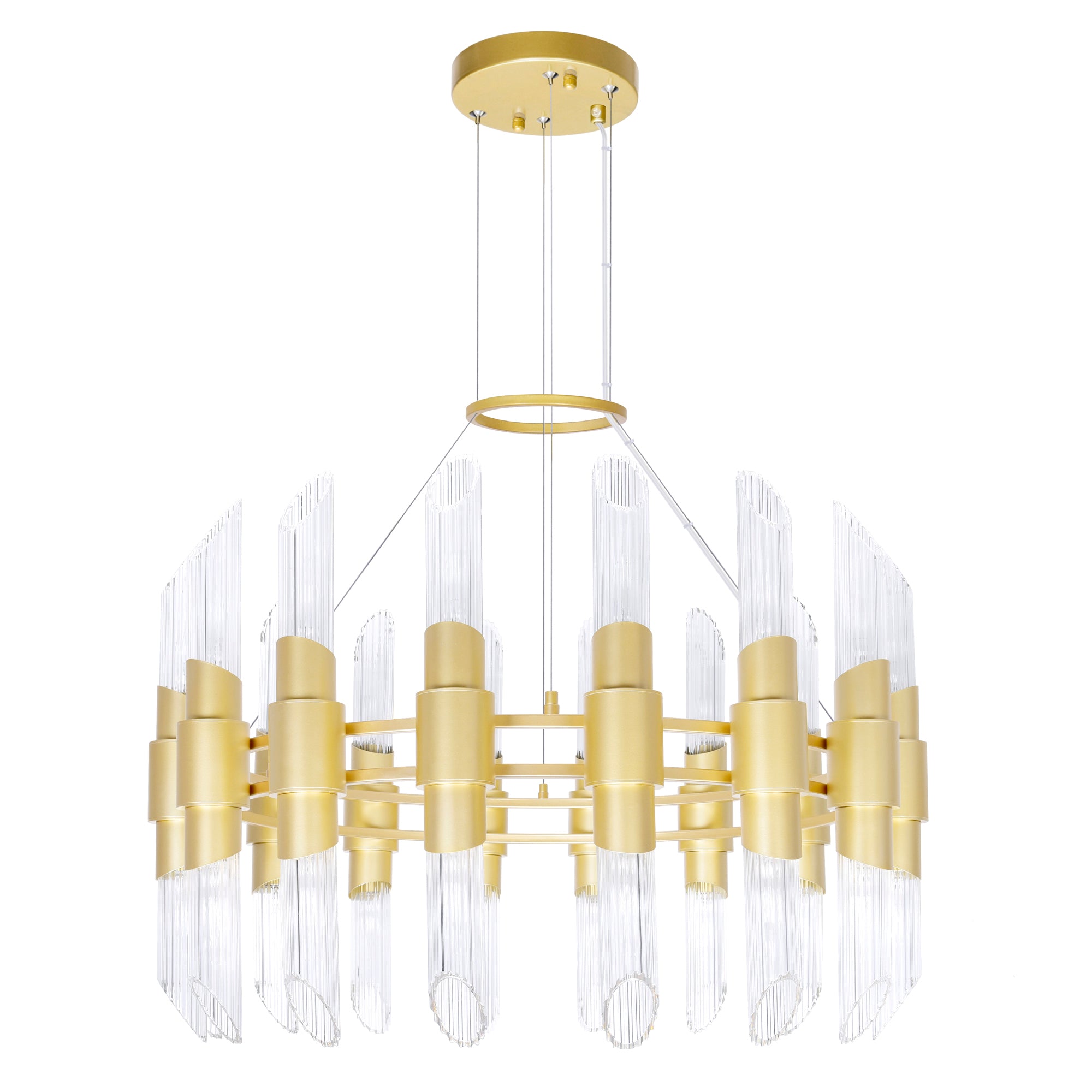 Croissant 32 Light Gold Chandelier Satin Gold Finish