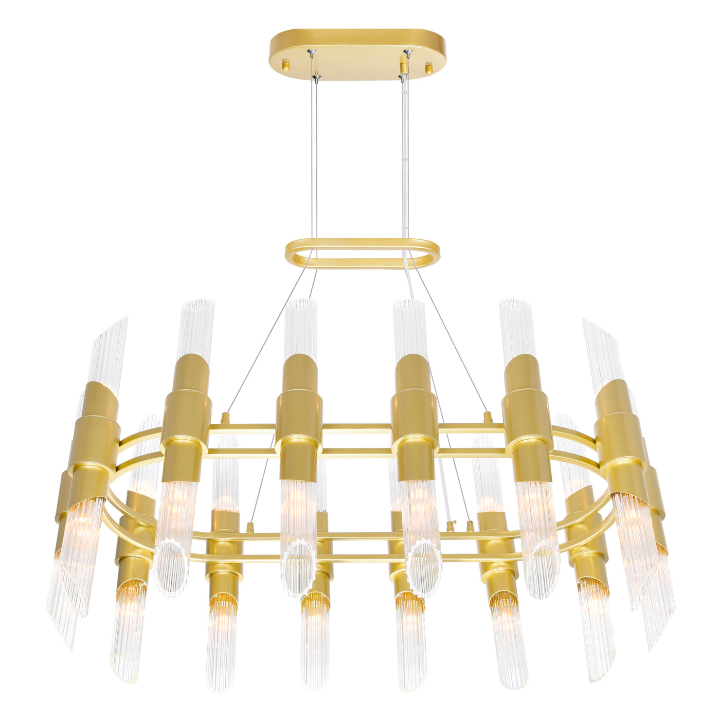 Croissant 28 Light Gold Chandelier With Satin Gold Finish