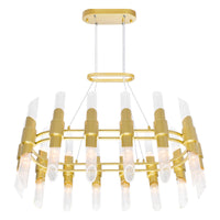 Croissant 28 Light Gold Chandelier With Satin Gold Finish
