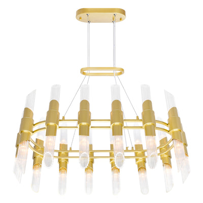Croissant 28 Light Gold Chandelier With Satin Gold Finish