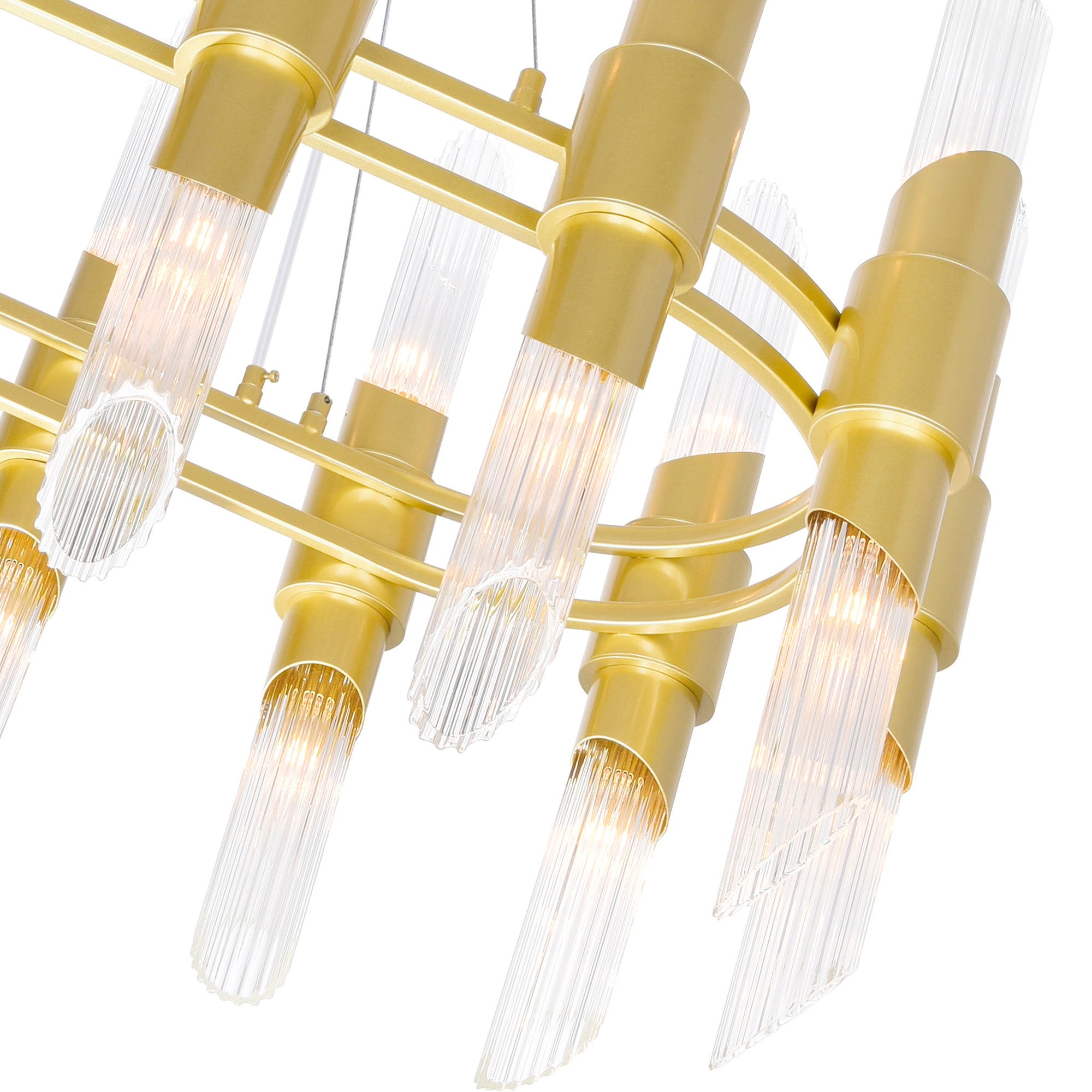 Croissant 28 Light Gold Chandelier With Satin Gold Finish