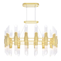 Croissant 28 Light Gold Chandelier With Satin Gold Finish