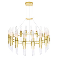 Croissant 36 Light Gold Chandelier in Satin Gold Finish