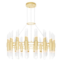 Croissant 36 Light Gold Chandelier in Satin Gold Finish