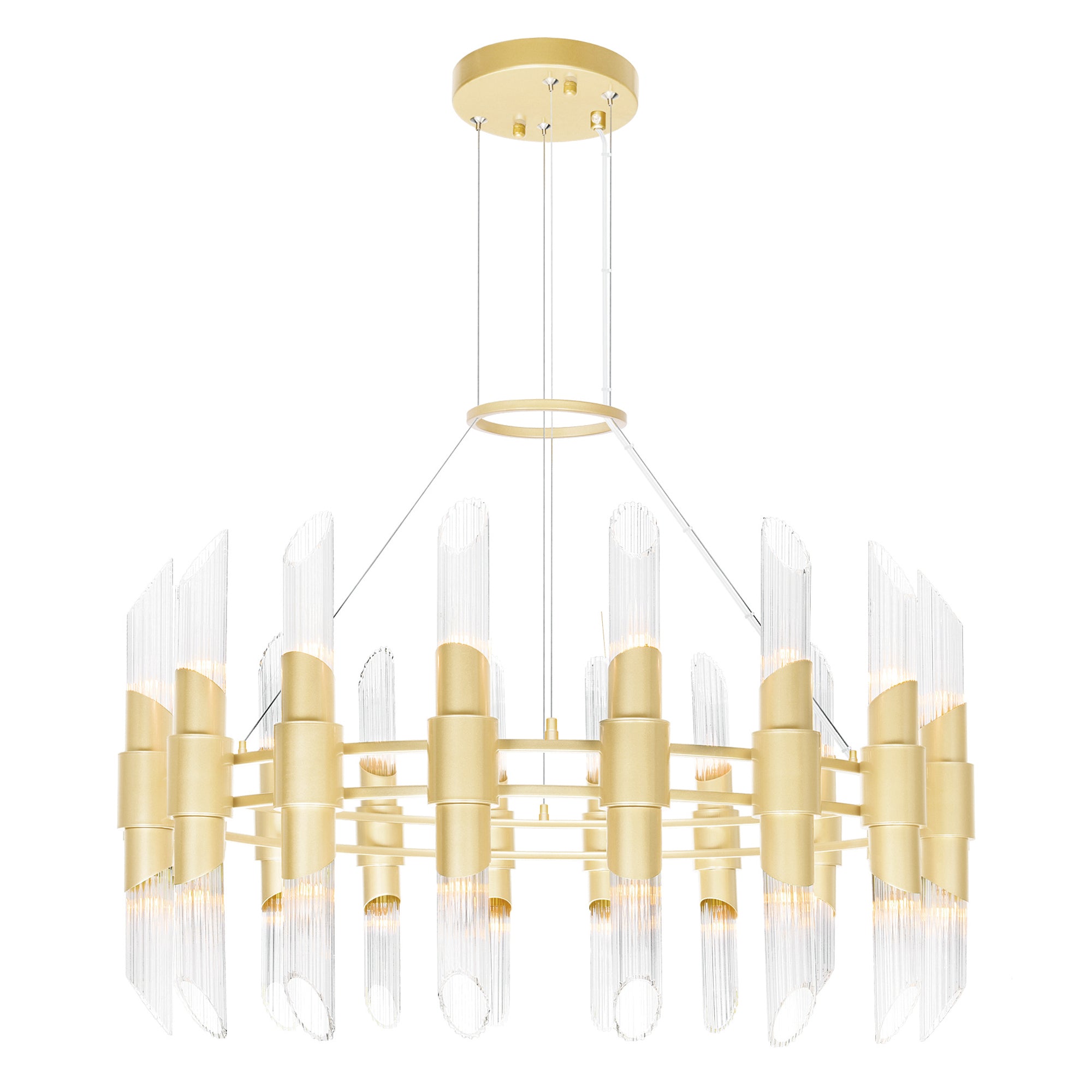 Croissant 36 Light Gold Chandelier in Satin Gold Finish