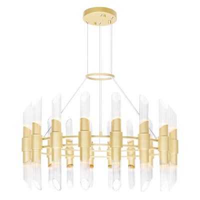 Croissant 36 Light Gold Chandelier in Satin Gold Finish