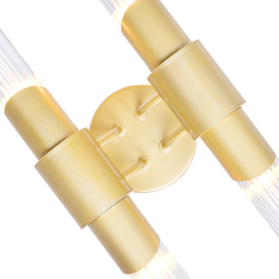 Croissant 4 Light Gold Wall Sconce in Satin Gold Finish