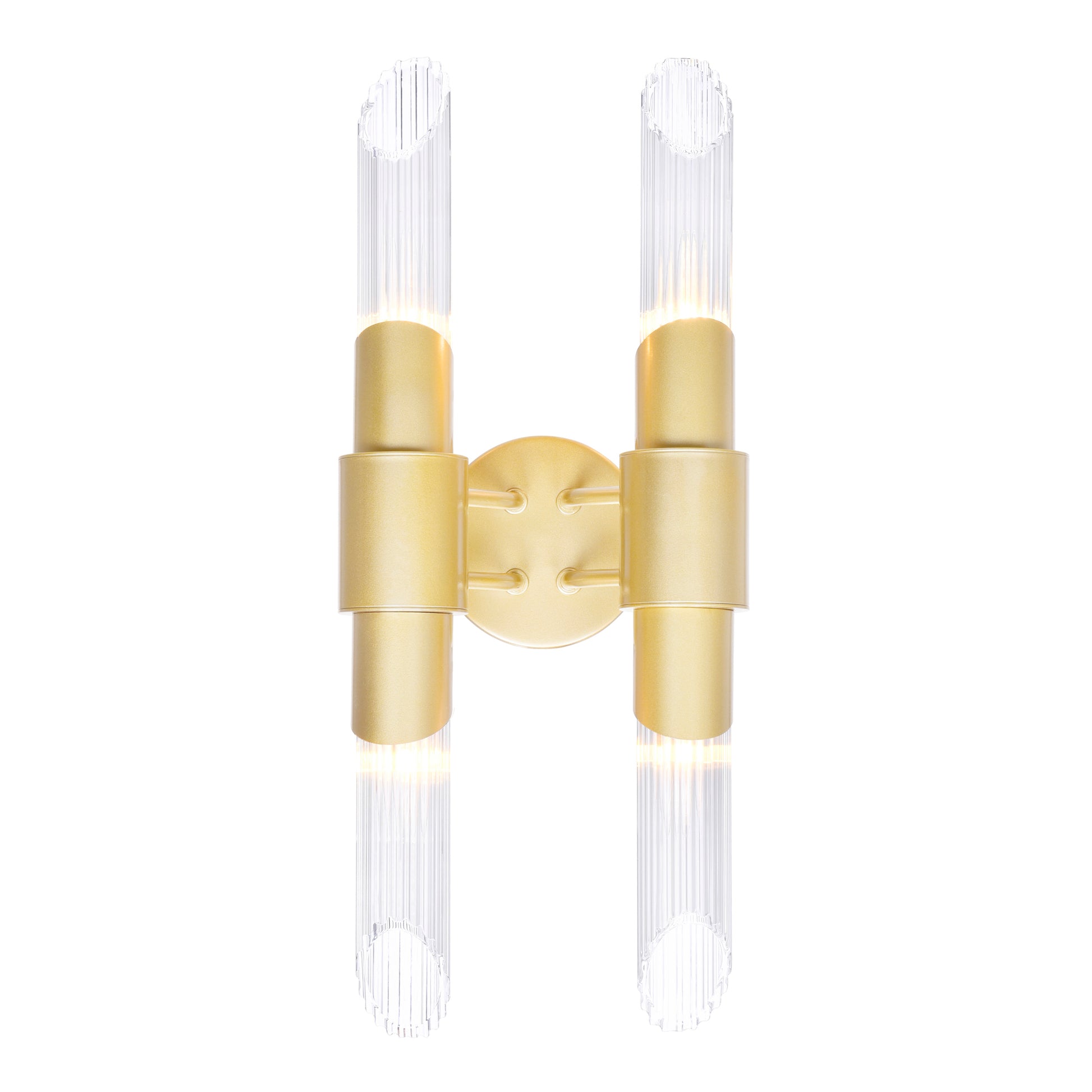 Croissant 4 Light Gold Wall Sconce in Satin Gold Finish