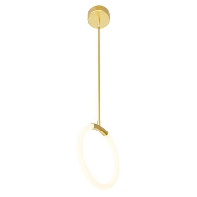 Hoops Integrated LED 10in Satin Gold Mini Pendant