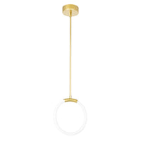 Hoops Integrated LED 10in Satin Gold Mini Pendant
