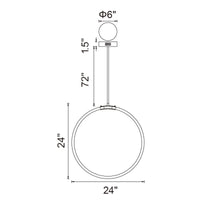 Hoops Chandeliers Satin Gold 24in LED