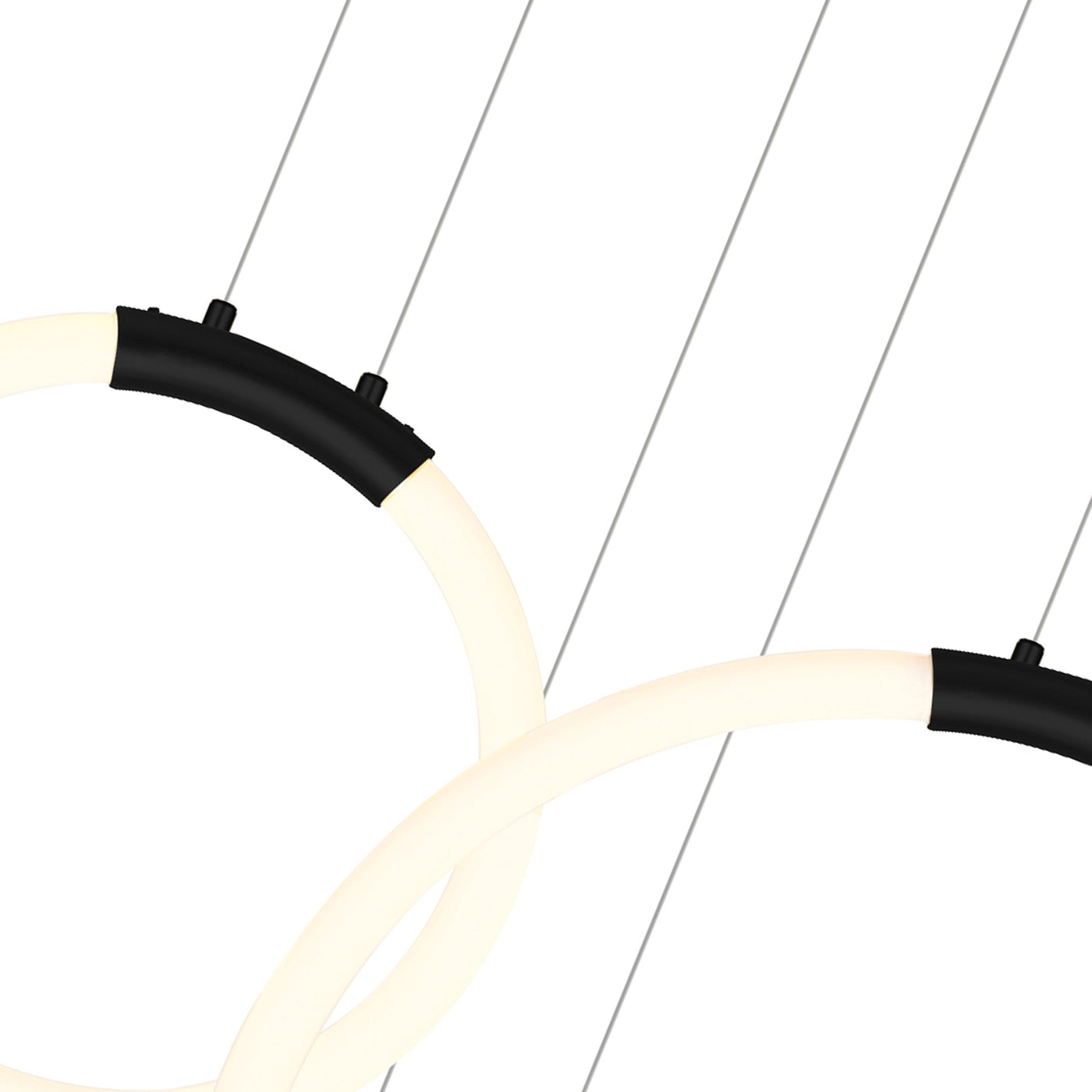 Hoops Chandeliers 6 Light Black Finish