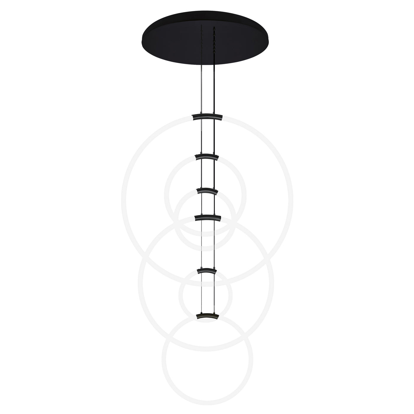 Hoops Chandeliers 6 Light Black Finish