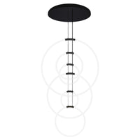 Hoops Chandeliers 6 Light Black Finish