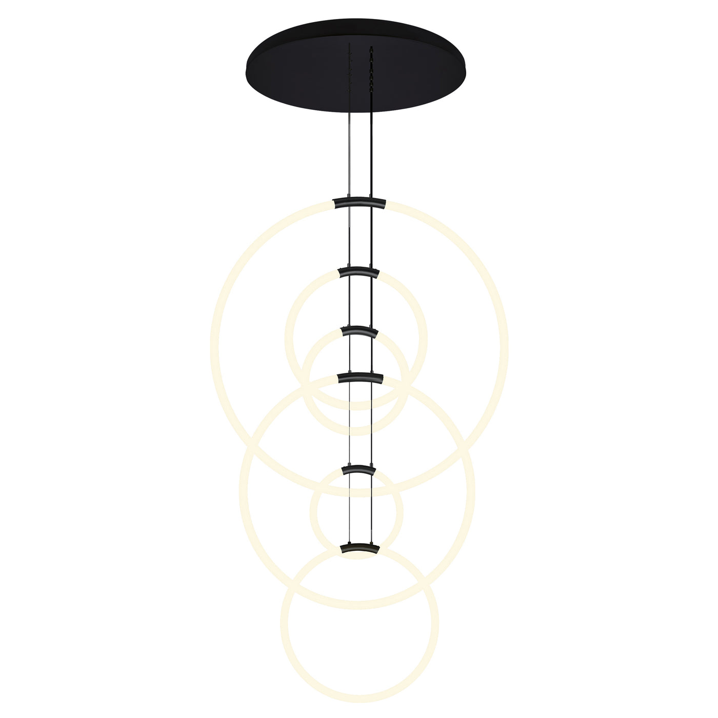 Hoops Chandeliers 6 Light Black Finish