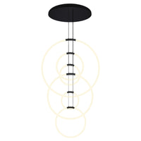 Hoops Chandeliers 6 Light Black Finish