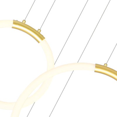 Hoops Chandeliers Satin Gold 6 Lights