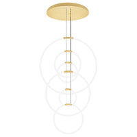 Hoops Chandeliers Satin Gold 6 Lights
